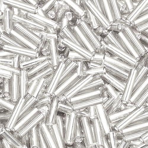 Miniatura 7 de Cuentas de cristal para corneta, 1100 unidades, 1.76 oz, mini cuentas de semillas de tubo largo, 0.079 x 0.236 in, cuentas espaciadoras sueltas