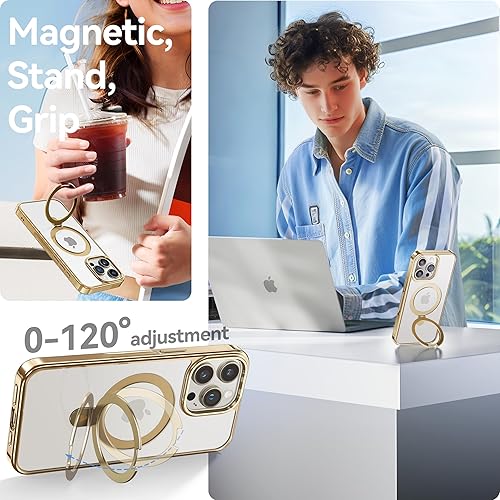 Miniatura 10 de CASEKOO Funda para iPhone 15 Pro, protección militar contra caídas, compatible con MagSafe, soporte magnético integrado, soporte delgado que no se