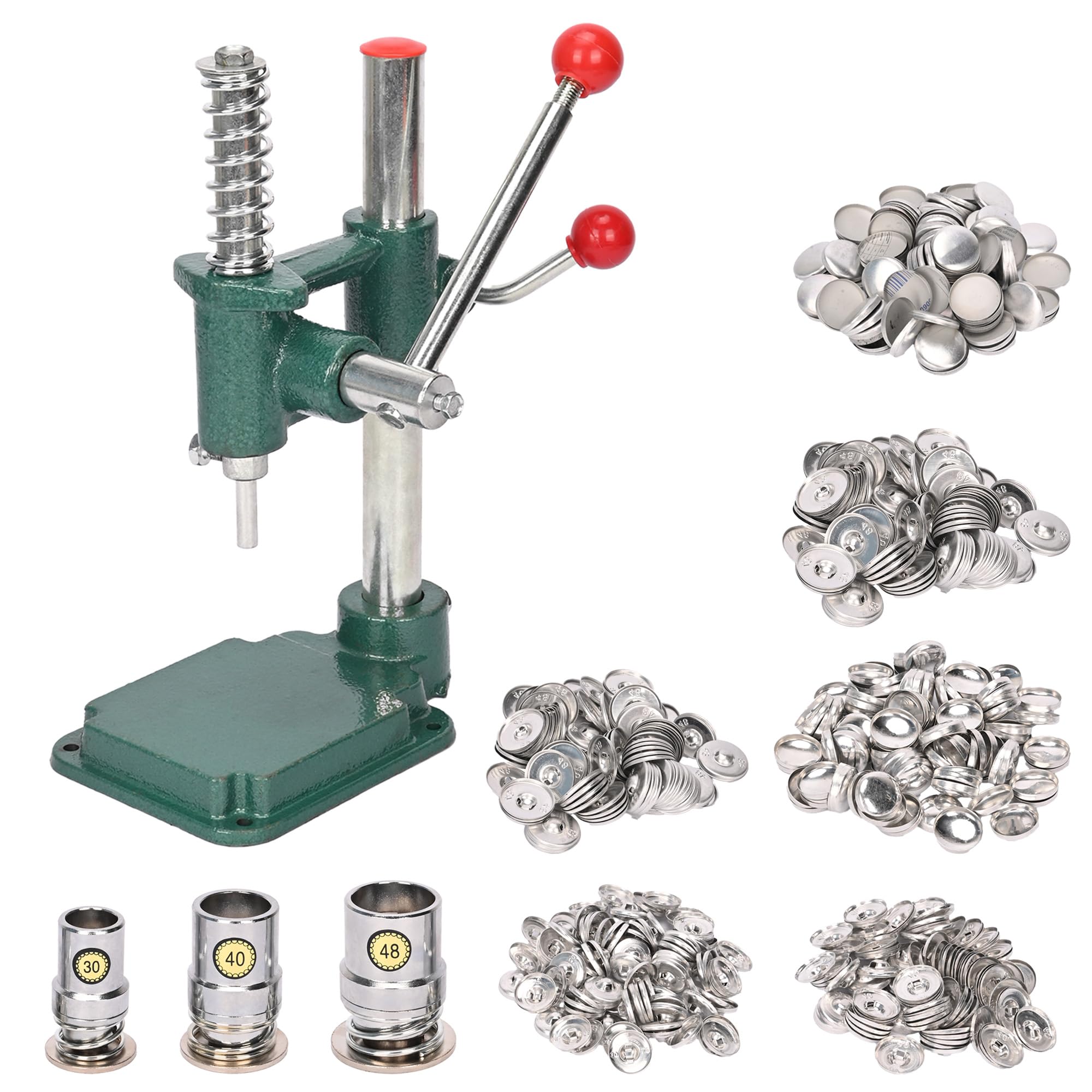 Máquina para Forrar Botones de Tela Hecha a Mano con 3 Moldes (18 mm, 25 mm, 30 mm) y 300 Piezas