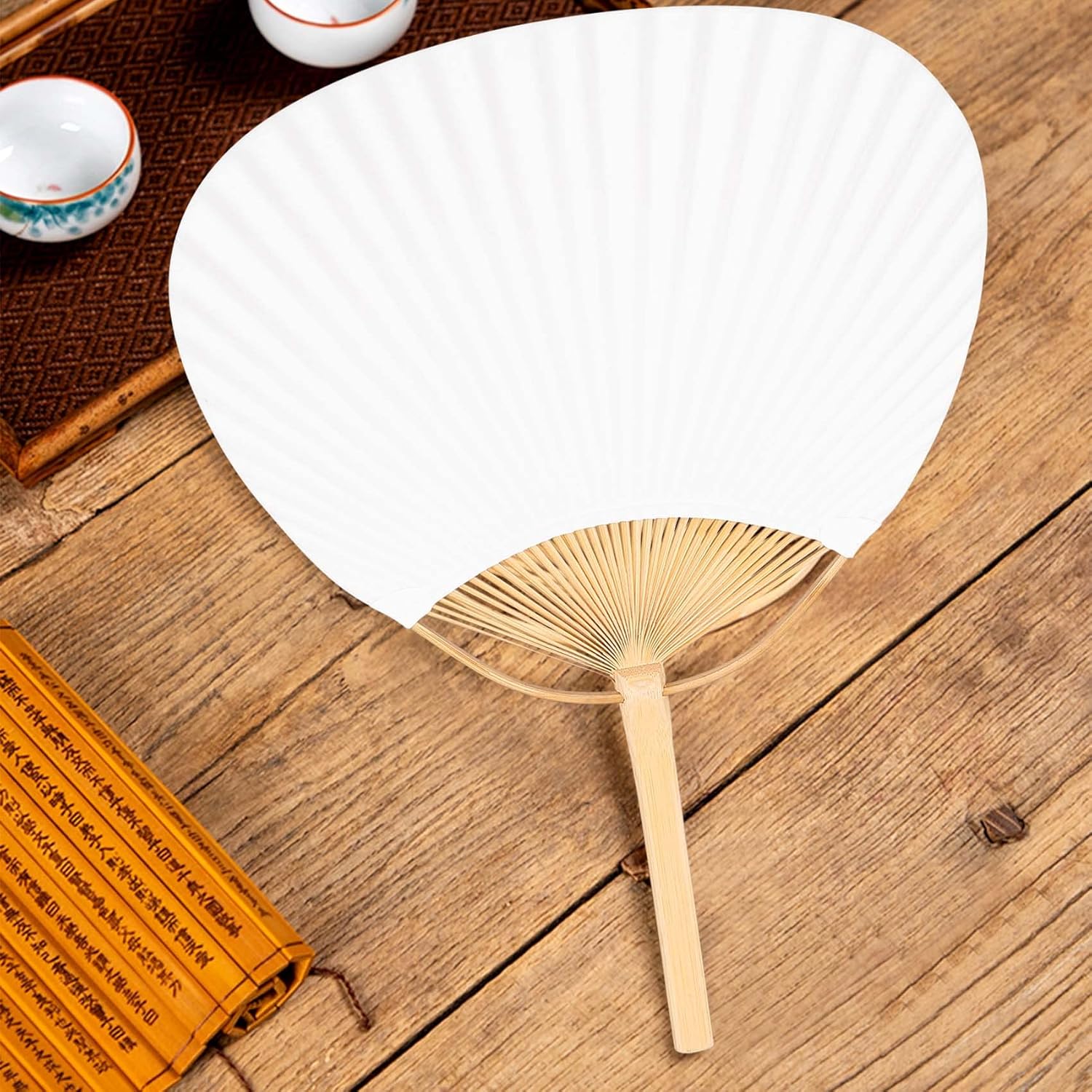 30 pcs/lot Wedding White Paddle Fan for Wedding Decoration