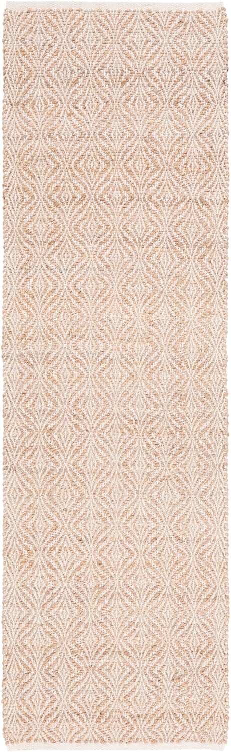 SAFAVIEH Natural Fiber Collection Runner Rug - 8' Runner, Natural & Beige, Farmhouse Design, Ideal for High Traffic Areas in Hallway, Bathroom & Kitchen (NF833A-28)