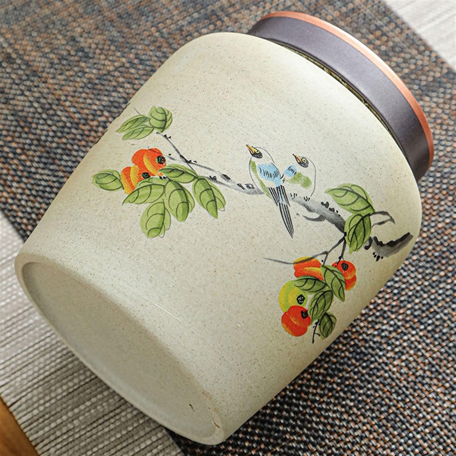 Ceramiczny słoik do przechowywania herbaty – hermetyczny pojemnik na herbatę liściastą, kawę i cukier, rustykalna ceramika z zamkniętą pokrywką
