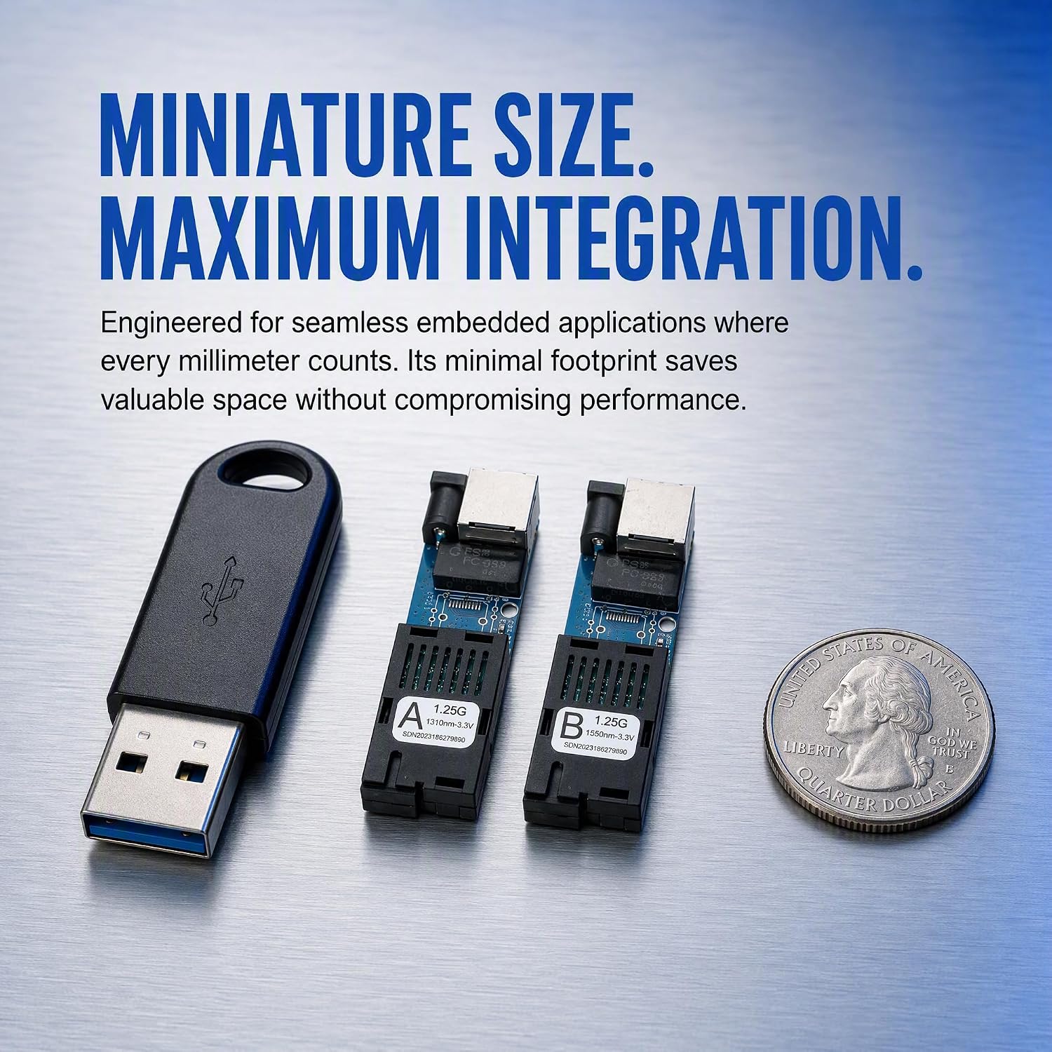 1 Pair Mini Gigabit Ethernet Media Converter Transceiver - 10/100/1000Mbps