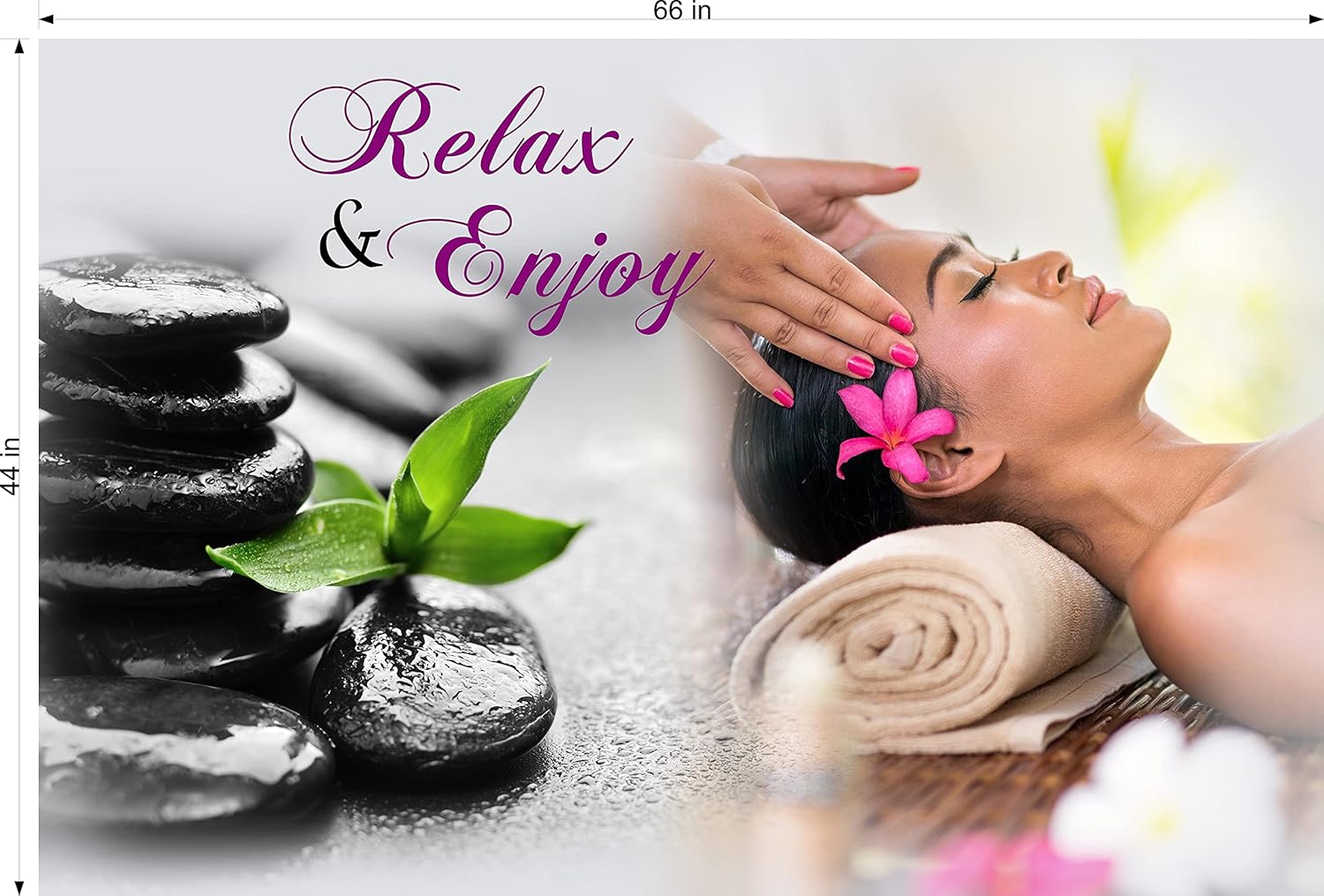 Spa XXXIX Relax & Enjoy Therapy Treatment Sign Advertising Massage Décor Horizontal (WALLPAPER "FABRIC POSTER" Decal with Adhesive Backing [INDOORS], 18")