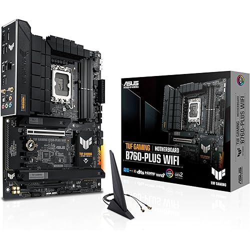 ASUS TUF GAMING B760-PLUS WIFI (13th and 12th Gen)LGA 1700 ATX motherboard with PCIe 5.0, 3xPCIe 4.0 M.2 slots,DDR5,2.5Gb LAN,USB 3.2 Gen 2x2 Type-C, front USB 3.2 Gen 2 Type-C, Thunderbolt 4, AEMP II