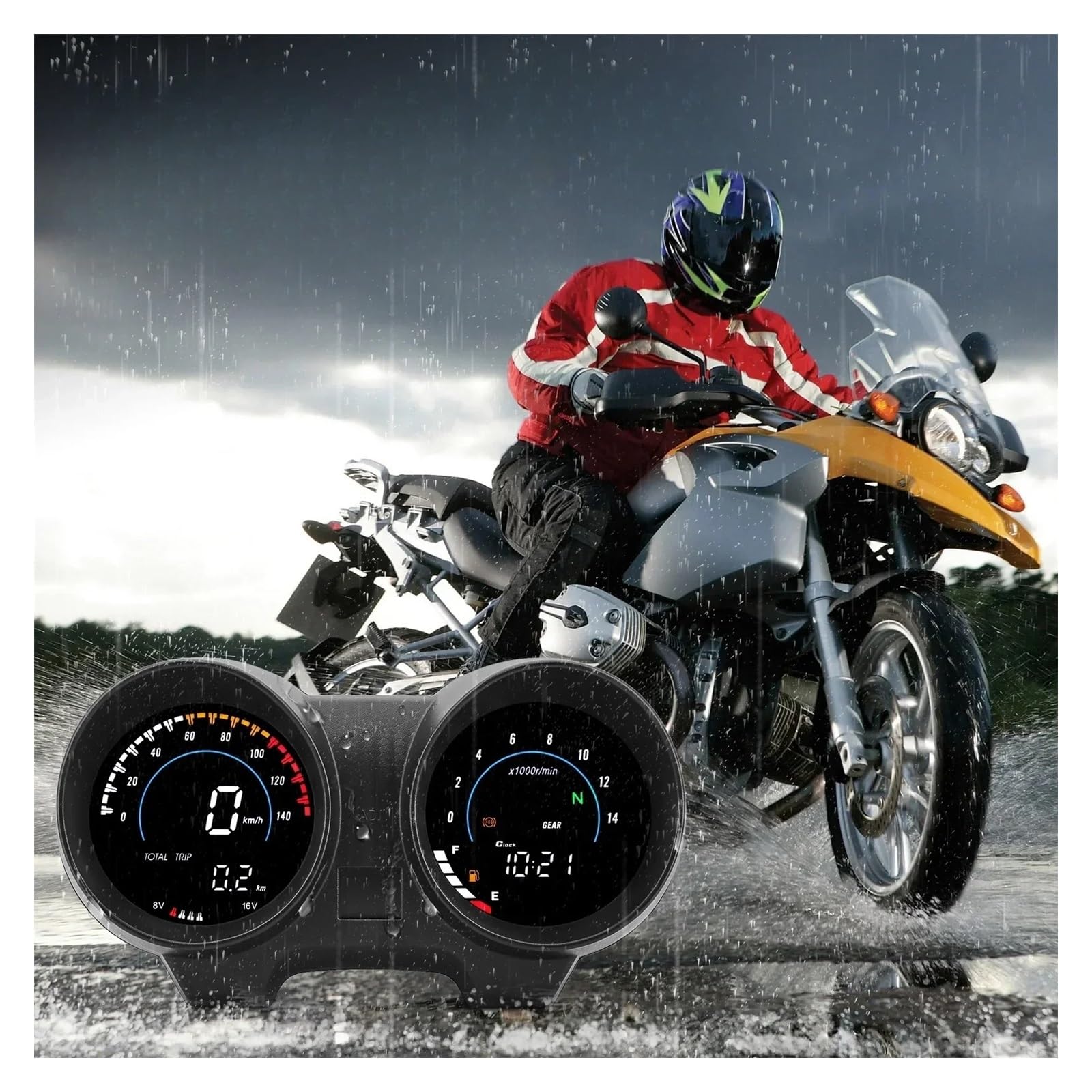 Moto Compteur kilométrique Compteur De Vitesse De Moto Tableau De Bord Numérique Compteur De Vitesse De Moto LED pour Titan 150 pour CG150 Fan150 2010 2012