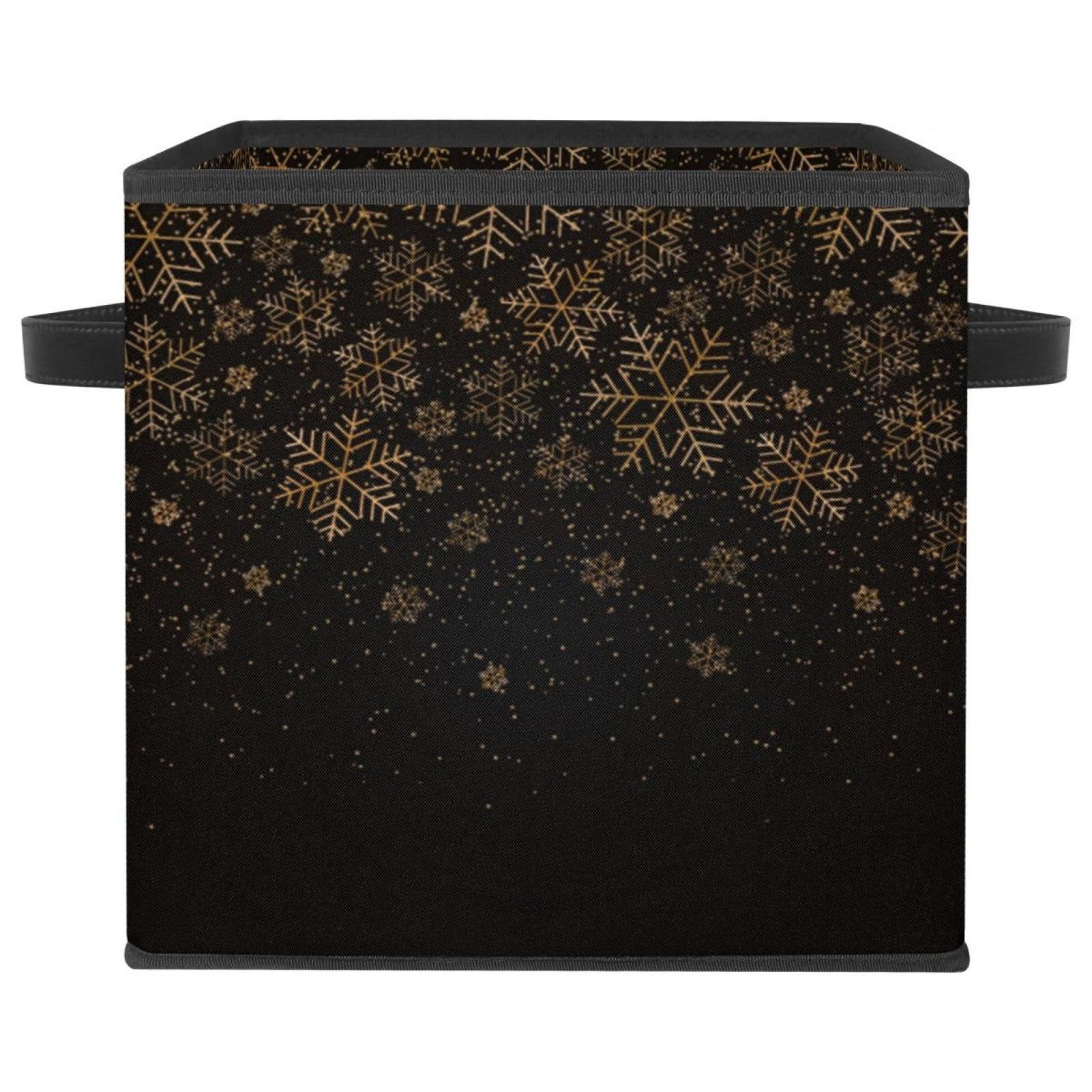Boîte de rangement pliable dorée de Noël pour ranger le placard de chambre