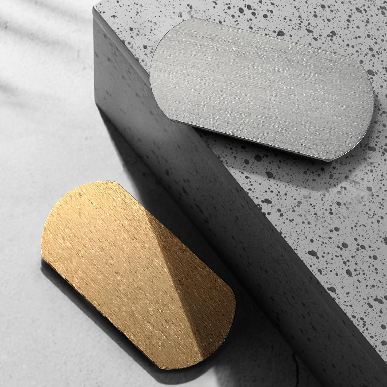 Cabinets Drawers Edge Pulls,2pcs Gold Invisible Flip Drawer Handle Dull Concealed Installation Recessed Furniture Grip Cabinet Door Pull(Gold,96 mm)