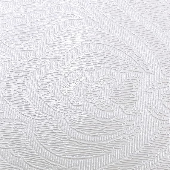 SimpleLife4U Peel & Stick Shelf Liner Waterproof Drawer Paper 17.7 Inch by 9.8 Feet, White Damask