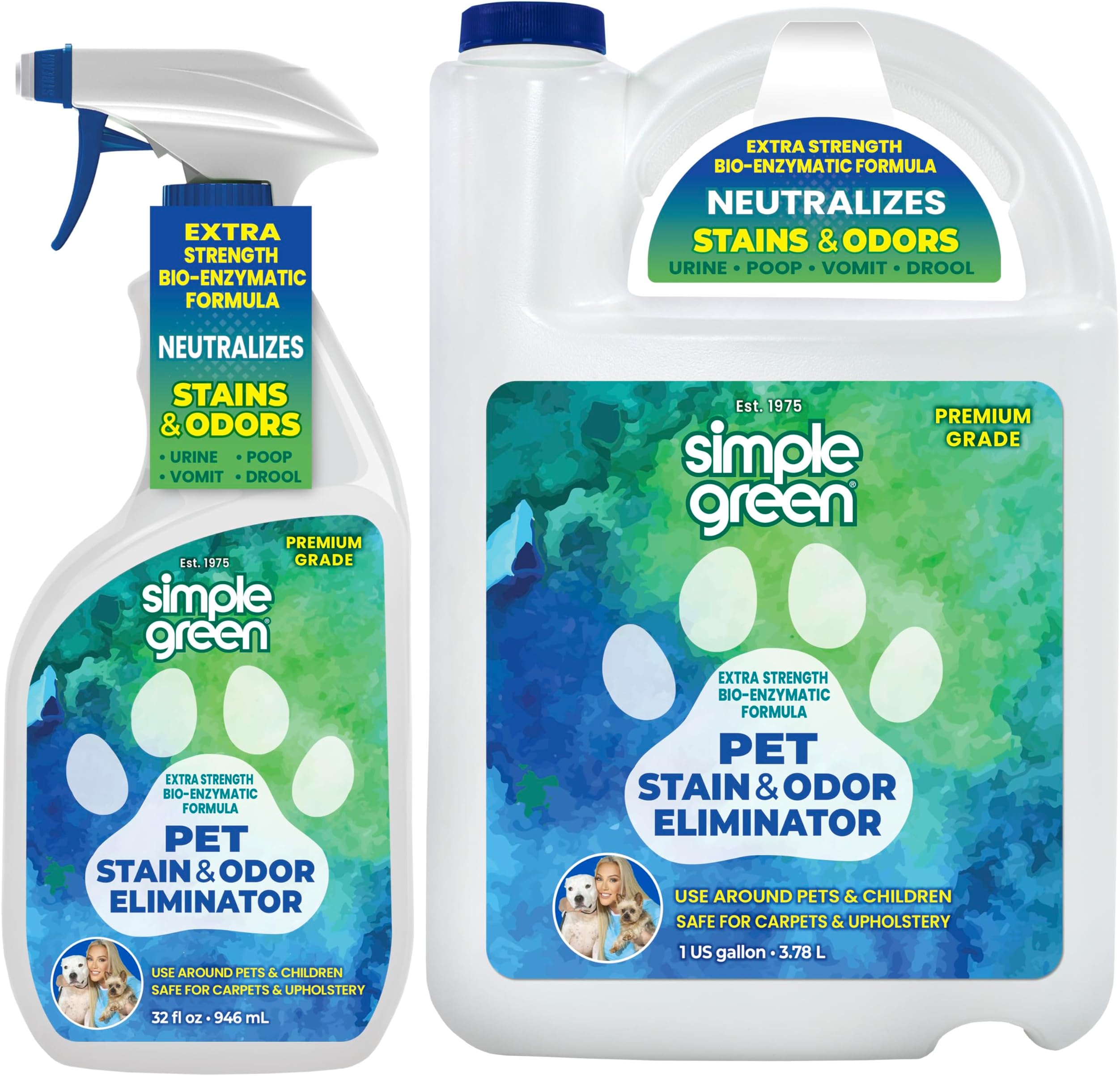 Pet Stain and Odor Eliminator 32 oz Spray & 1 Gal Refill