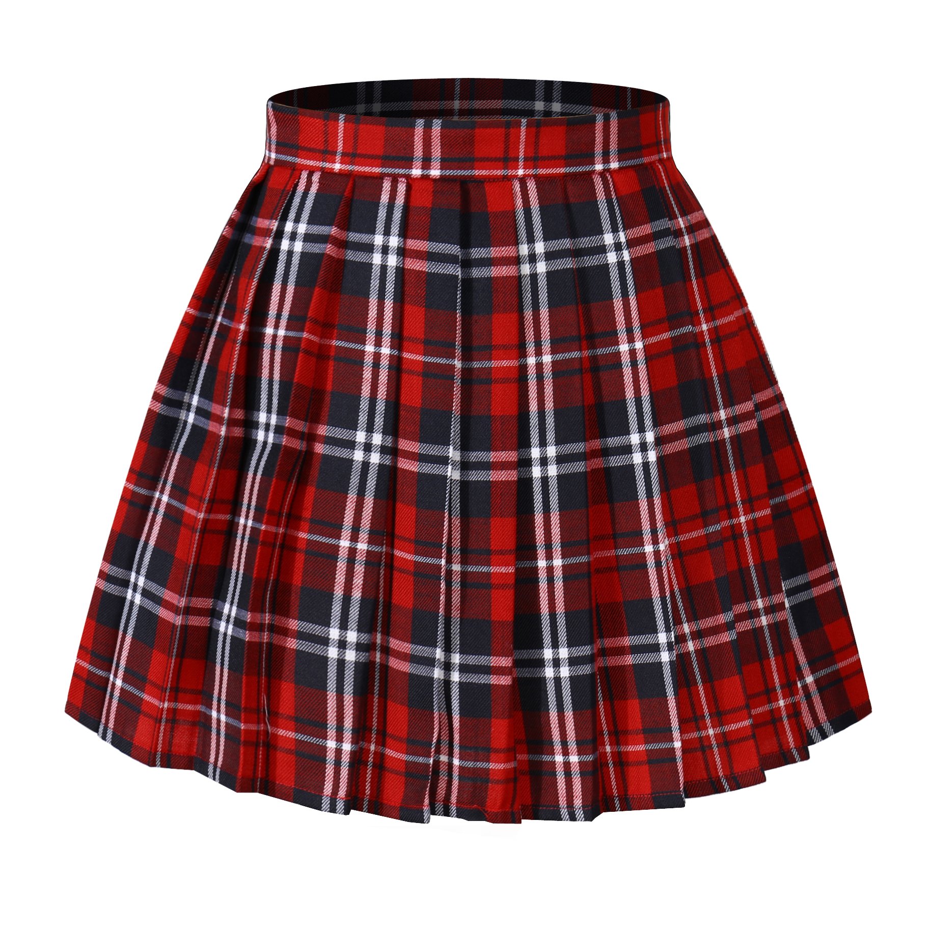BeautifulfashionlifeWomen Girls Short Plaid Pleated Skirts Uniform Cosplay Costumes
