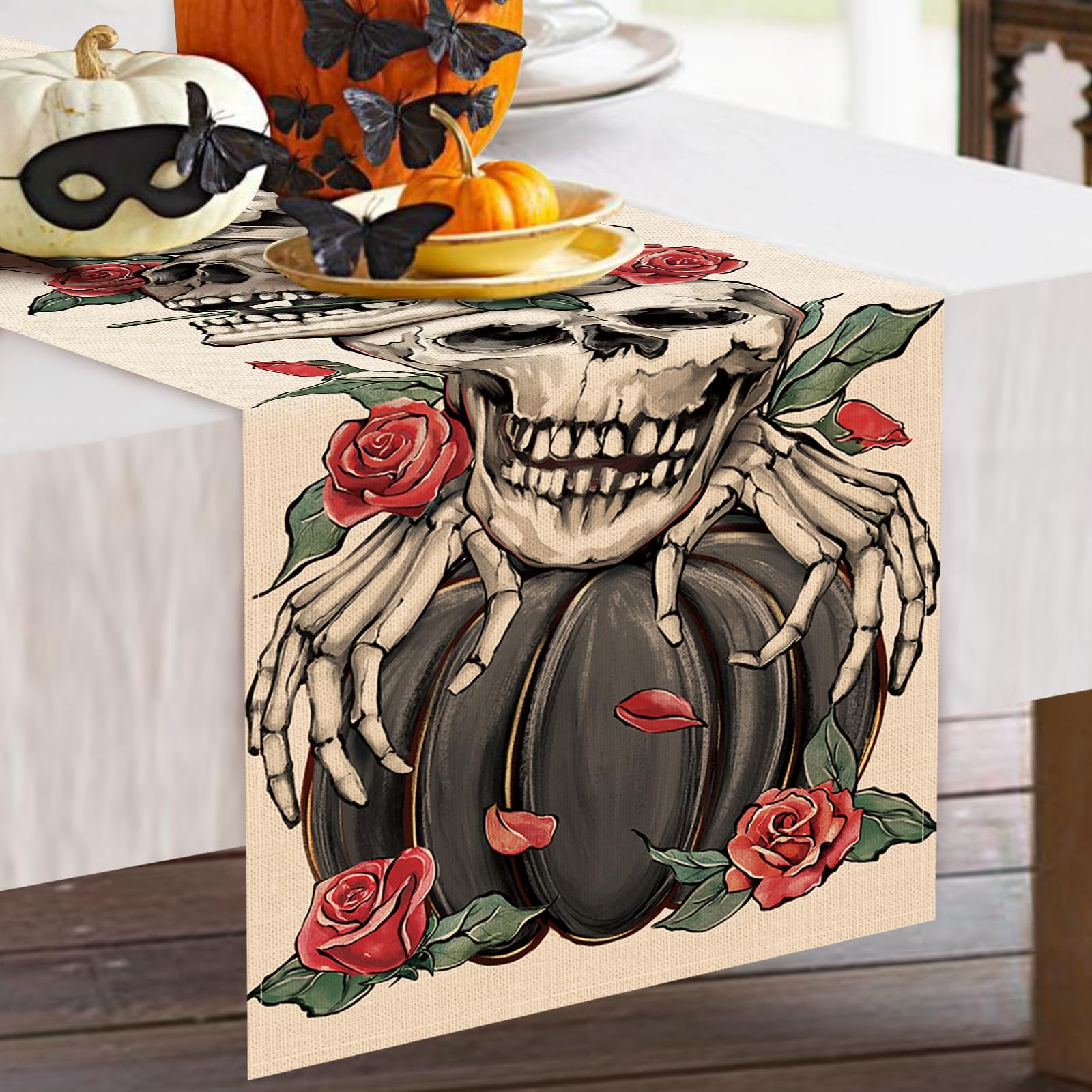 Estatua De De Halloween Con Calabaza, Decoración De Mesa, Ligera, Con