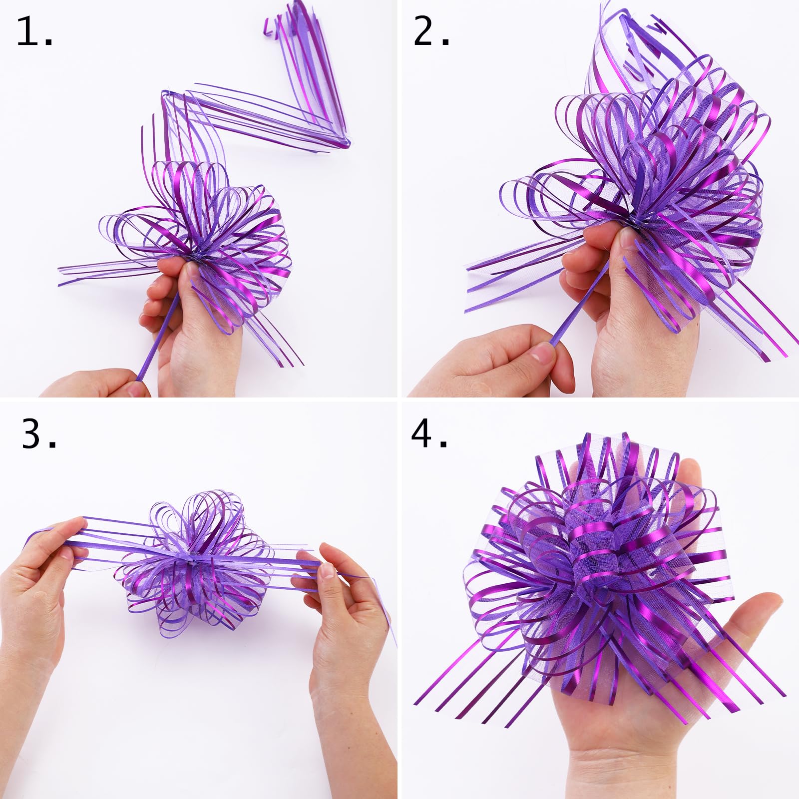 Set Da 12 Fiocchi Regalo In Organza Multicolore – Grandi Nodi Per Confezioni, Matrimoni E Feste (12x15 Cm)