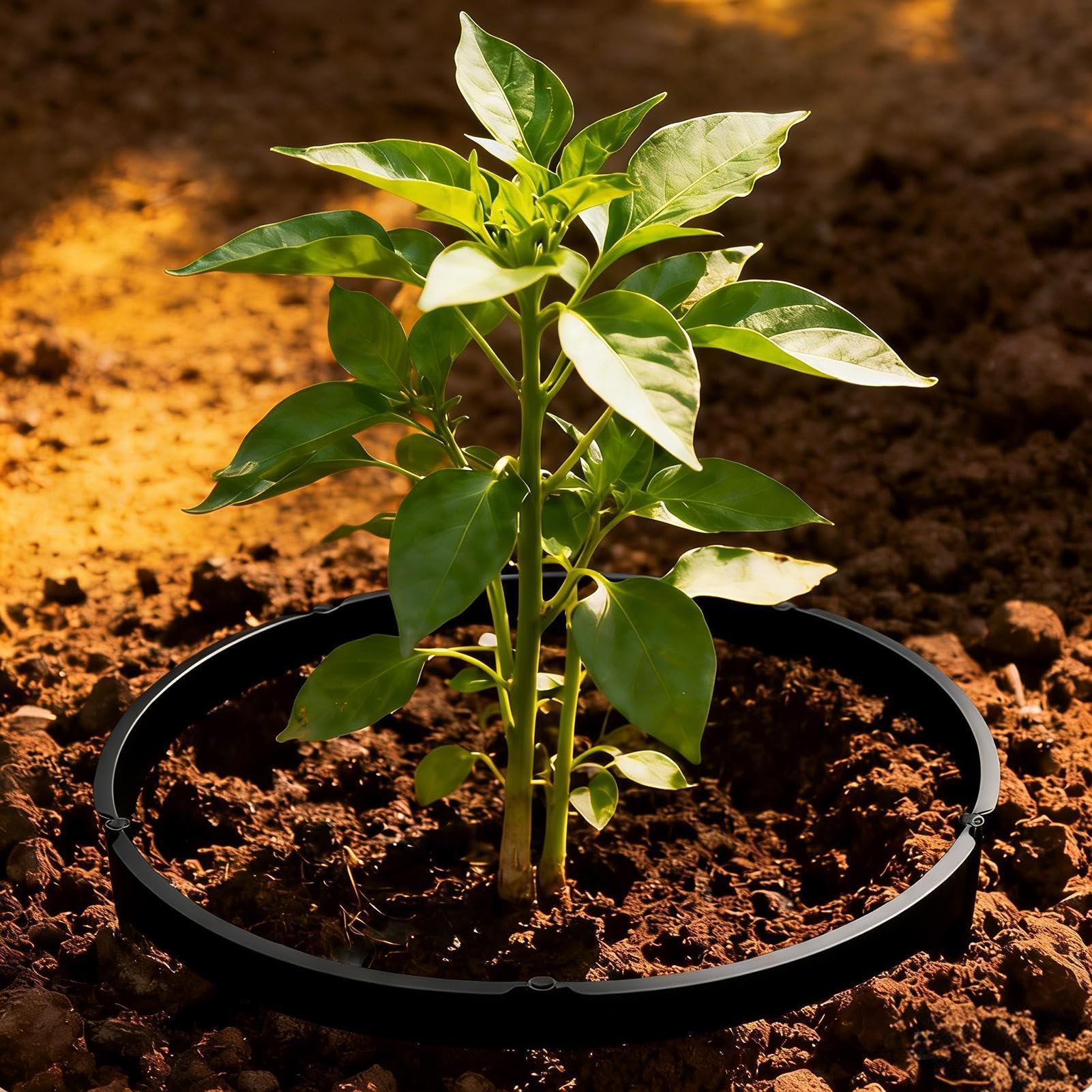 Anneaux de culture de plantation 24 pièces – Bordure ronde de protection pour arrosage profond | Anneaux de plantation, bordure de protection de jardin pour balcon, cour, serre, tomate, poivre, fleurs