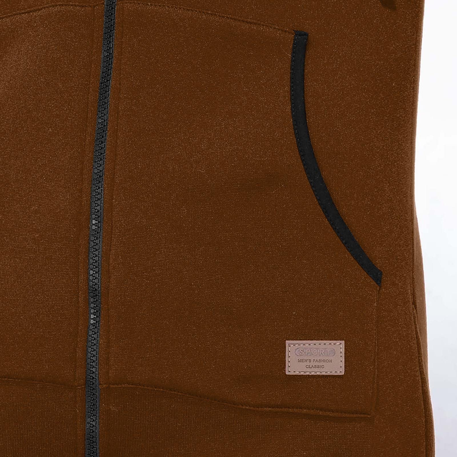 Hombres Color Puro Empalme Invierno Casual Sudadera con Capucha Estampado Cremallera Mono
