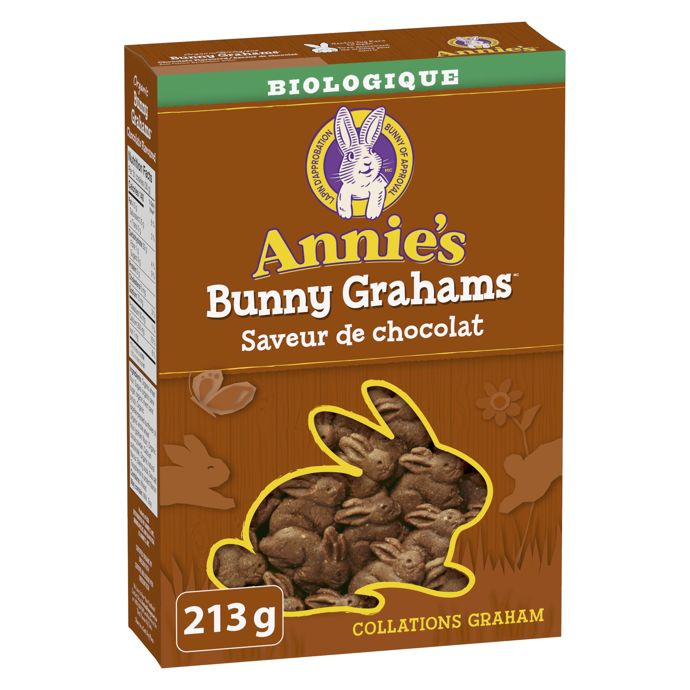 ANNIE'S Chocolate Graham Cookies Snacks, Organic, No Artificial Flavours, No Synthetic Colours, 213 Grams Package of Bunny Shaped Cookies, Chocolate - 4