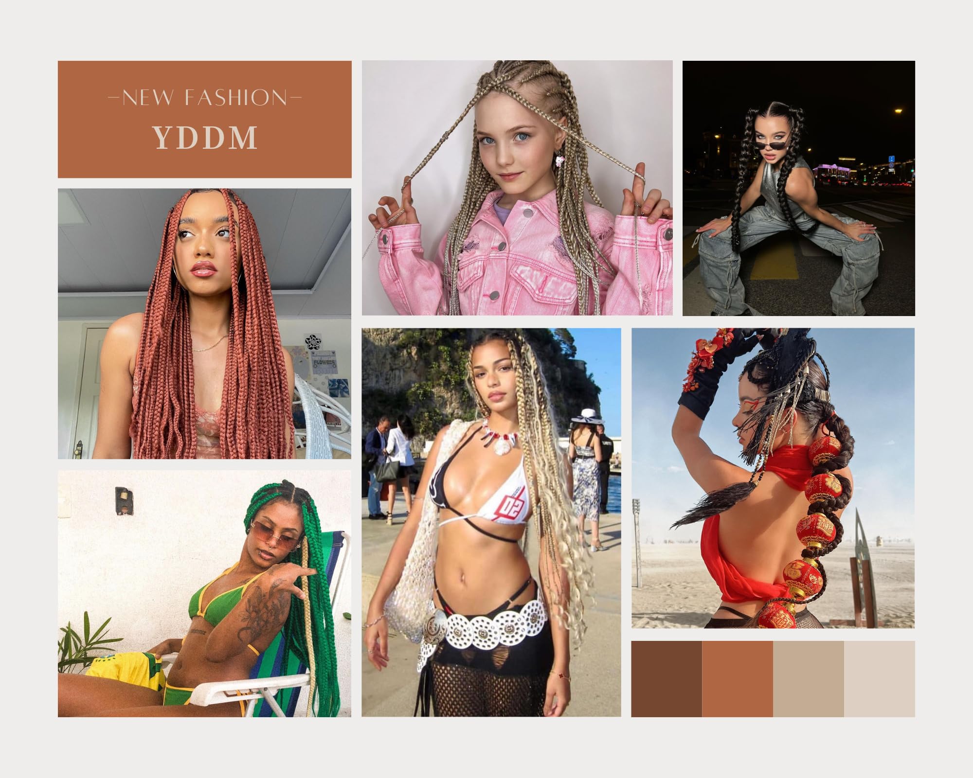 YDDM Capelli Per Treccine Africane Marrone Extension Treccine Texture Yaki Easy Install per Principianti 32 Pollici 3 Pezzi Capelli Leggeri e Naturali per Box Braids, Twist e Crochet