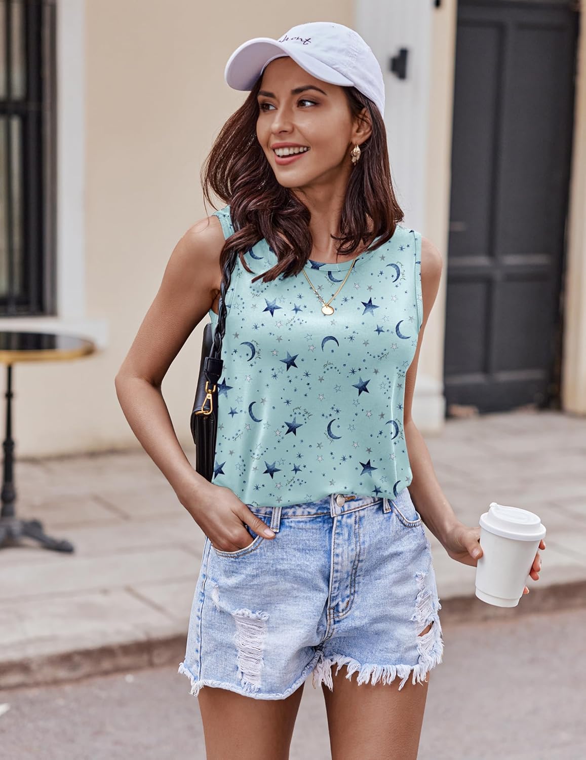 Ekouaer Women Lightweight Summer Pajama Soft Pj Set Sleepwear Tank Top Shorts with Pocket Loungewear Set S-XXL - Image 2