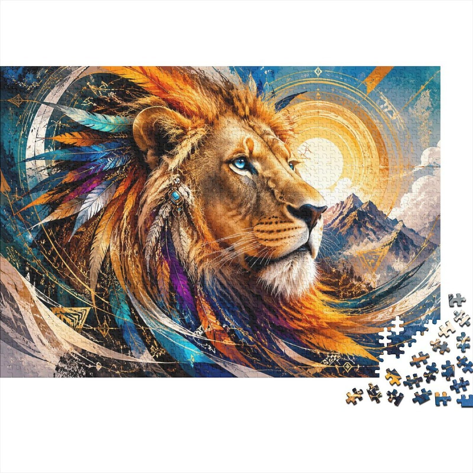 1000 Pieces Mini Jigsaw Puzzle Lion Mountain for Adults