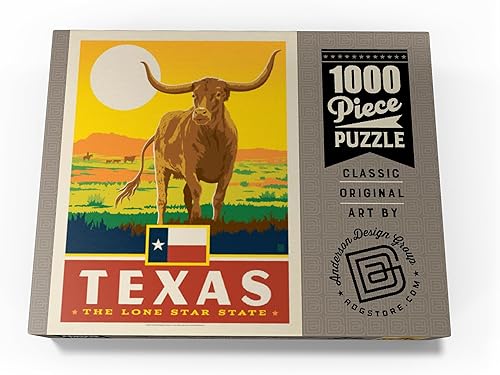 Miniatura 4 de MyPuzzle Texas The Lone Star State, State Pride Vintage Poster - Rompecabezas prémium de 1000 piezas para adultos