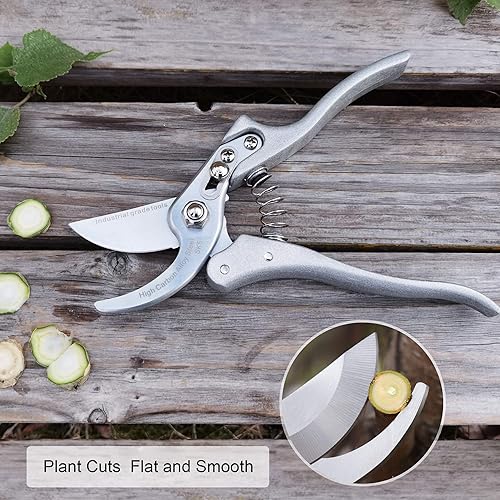 Miniatura 7 de TONMA Tijeras de podar fabricadas en Japón Tijeras de jardín profesionales de 8 pulgadas resistentes con mango ergonómico, podadoras de mano de