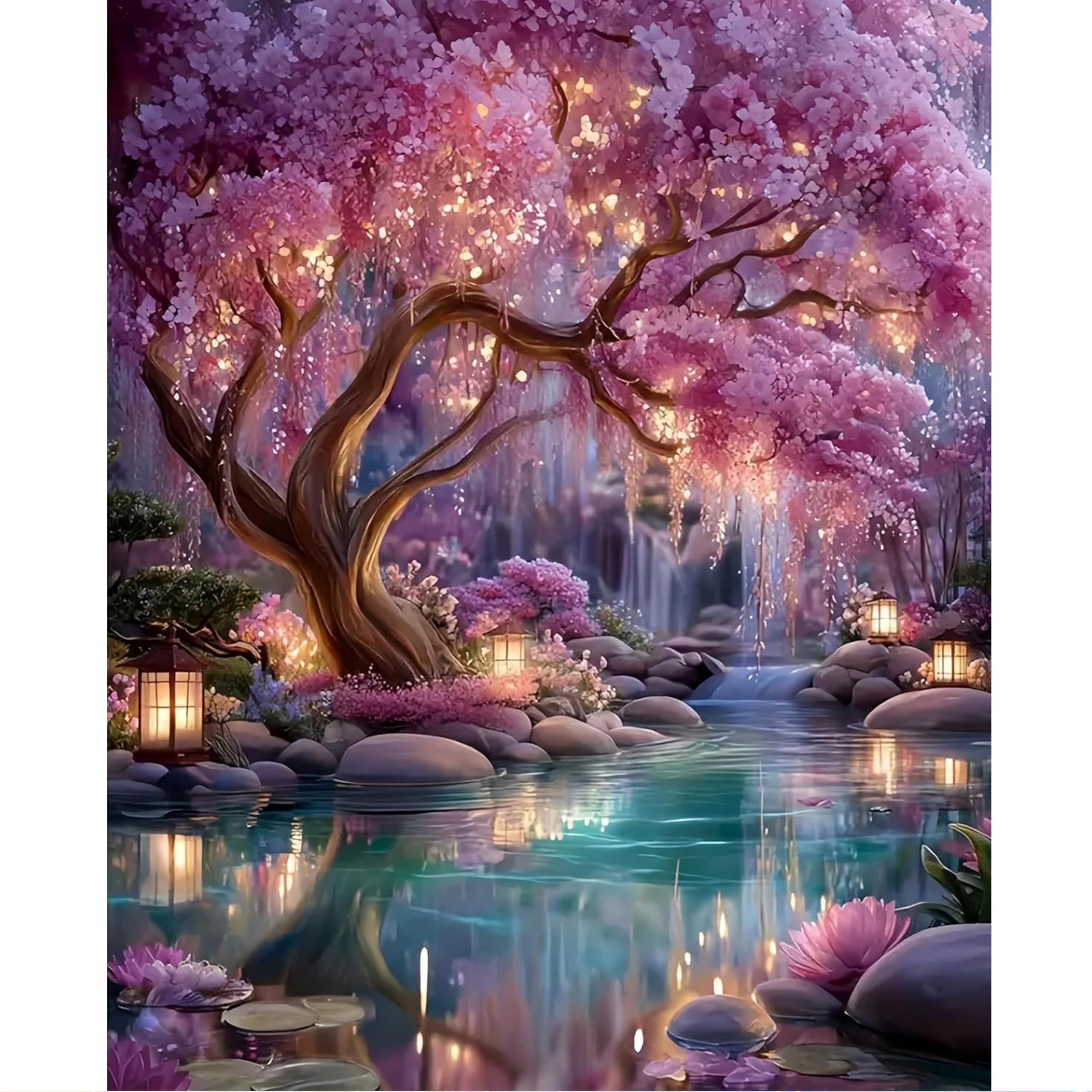 Hongyrjy Baum des Lebens Diamond Painting - Diamant Painting Erwachsene Traumbaum, 5D Diamond Painting Bilder für Geschenk und Wanddekoration Zuhause 30x40cm