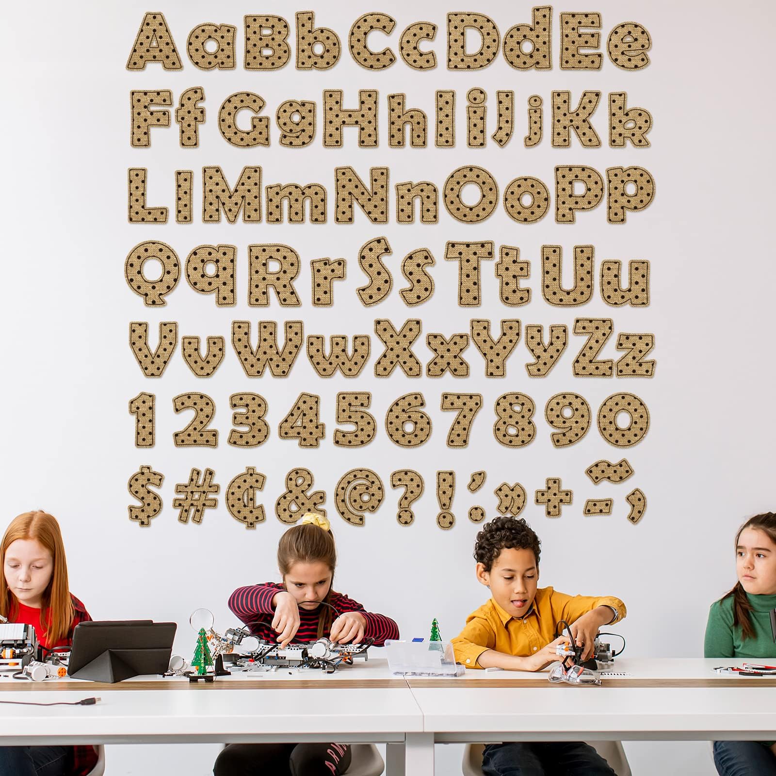 Geyoga Rustikale Buchstaben & Zahlen-Set – 200-teiliges Kombi-Paket Für Pinnwände, Schule & Deko