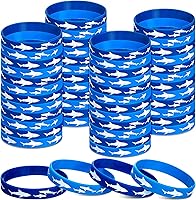 Vista 7 de meekoo 24 pulseras de goma para recuerdos de fiesta de tiburón, decoraciones de fiesta bajo el mar, suministros de recuerdo de cumpleaños