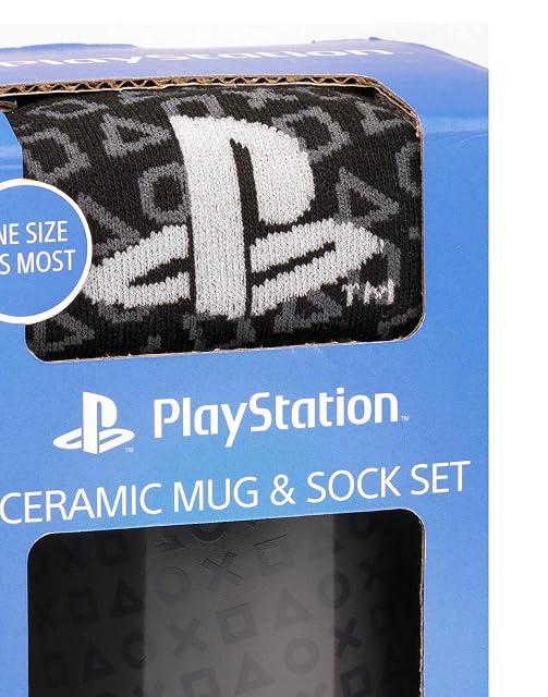 Foto 4 de 6 de Playstation Taza y calcetines One Size Gaming Remote 11oz Copa Game Merchandise Un tamaño