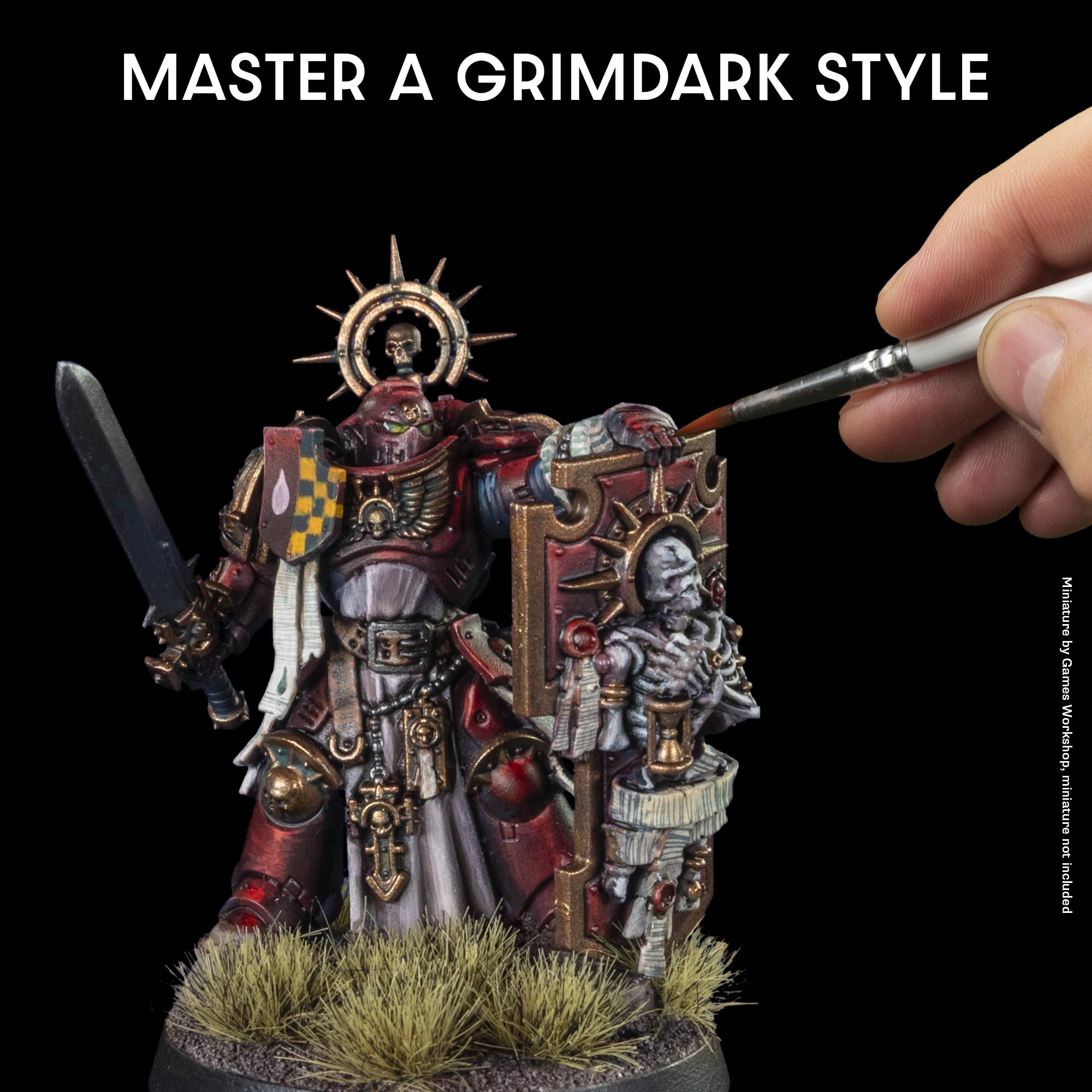 The Army Painter, Masterclass John Blanche Volume 1 Set, 6 x 18 ml Warpaints Fanatic Paints, 1 unique Speedpaint, 2 Washes, 1 Metallic & 1 Print - for Miniature Wargaming - 4
