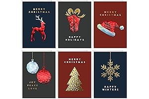 Christmas Greeting Cards with Unique Golden Foil Embossing Effect