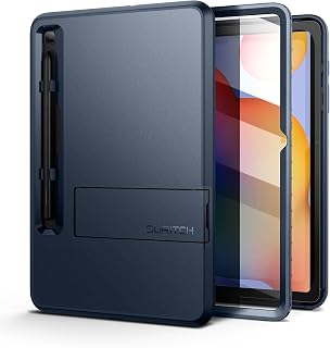 SURITCH Rugged Case for Samsung Galaxy Tab S6 lite 10.4-inch 2022/2020, Built-in Screen Protector Full Body Heavy Duty Shockproof Protective Tablet Cover with S-Pen Slot Kickstand, Navy