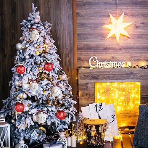 Miniatura 6 de Decoración de Navidad, 12 bolas de Navidad, adornos de decoración de árbol de Navidad de 2.36 pulgadas, bombillas inastillables con lazos a cuadros