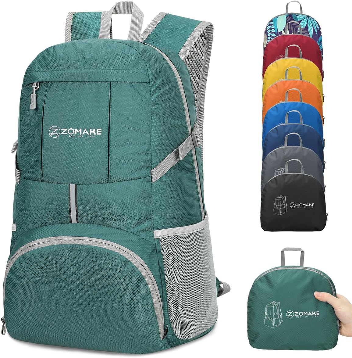 ZOMAKE Foldable Backpack Lightweight Packable 35 L, Hiking Daypack Water Resistant Travel Bag Nylon Outdoor Sports Camping Rucksack Walking Trekking for Men Women Seniors
