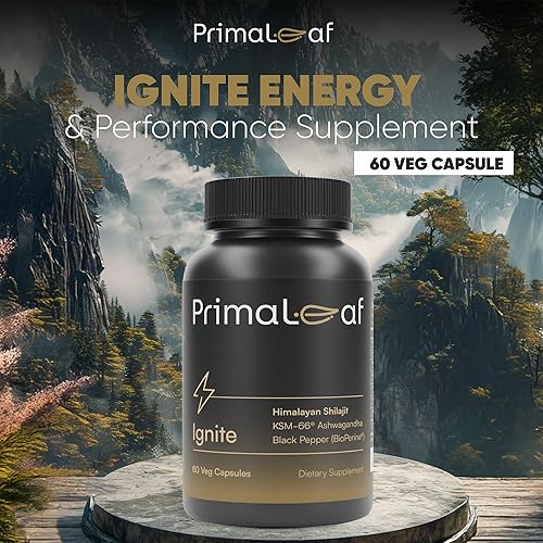 Miniatura 8 de Suplemento de energía y rendimiento Ignite con Shilajit, KSM-66 Ashwagandha y zinc Fuerza, resistencia y recuperación muscular 60 cápsulas