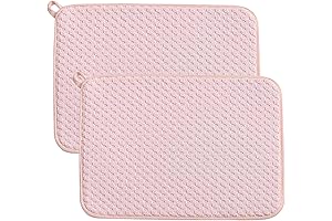Supremely Absorbent Pink Dish Drying Mat for a Spotless Countertop
