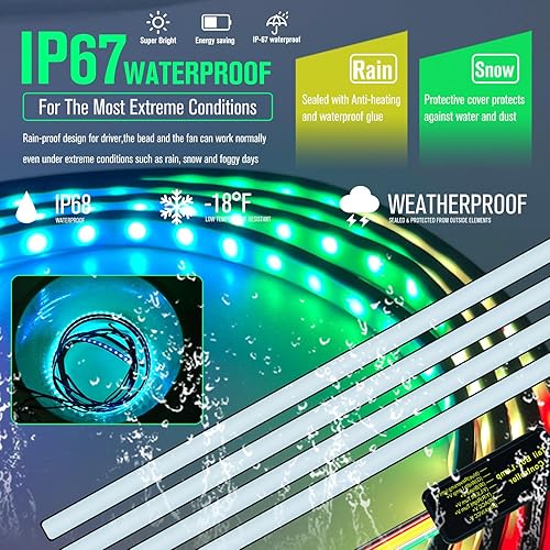 Miniatura 5 de 4 tiras de luz LED para rejilla delantera, tira de luces LED de 24 pulgadas, para exterior del automóvil, 4 en 1, Funciton colorido, luces de freno