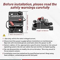 Vista 8 de RED WOLF Disyuntor de Circuito de 100A con Conector de Terminal de Anillo de Batería de Calibre 6, Interruptor de Reinicio Manual para Motor