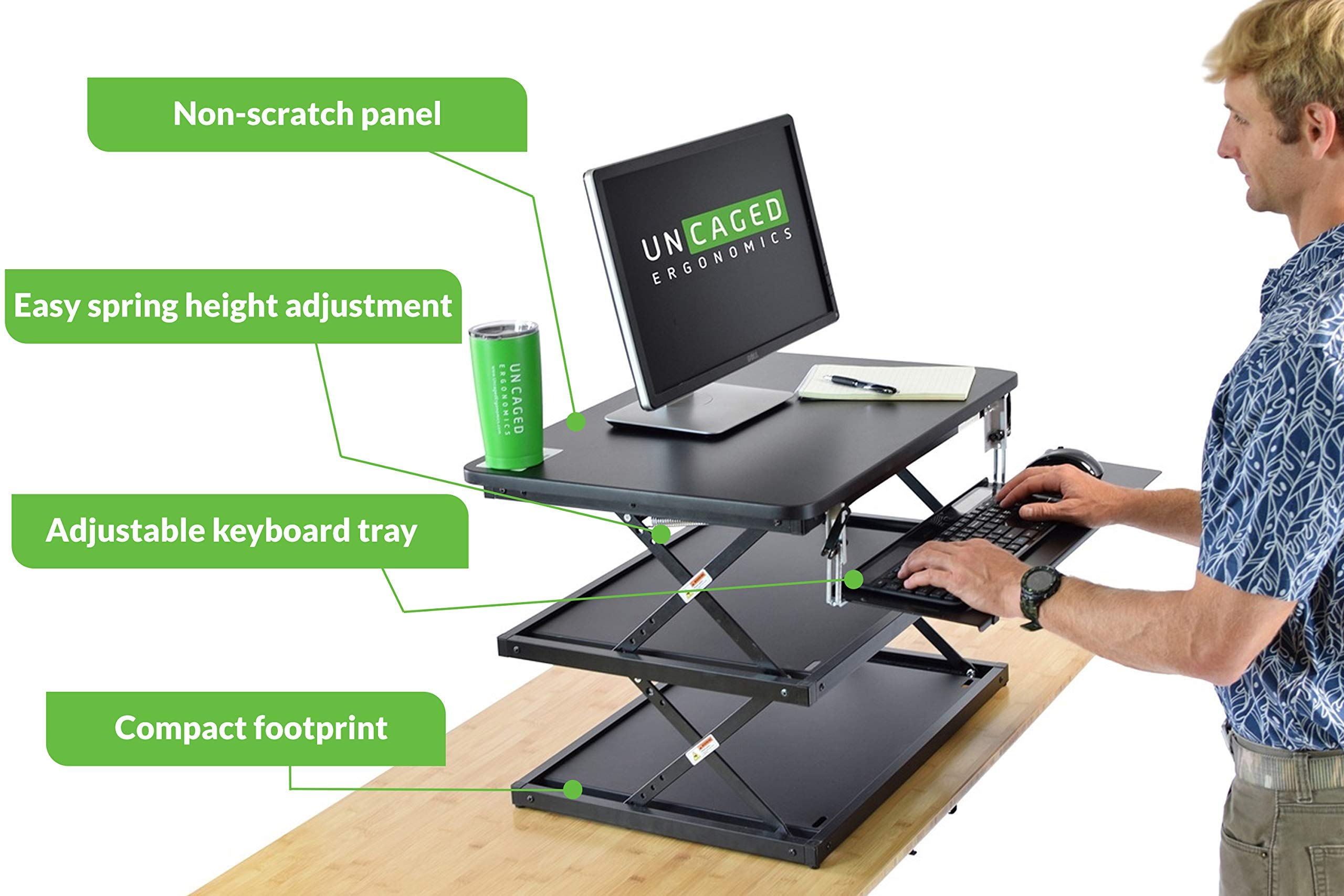 CHANGEdesk Tall Ergonomic Standing Desk Converter with Adjustable