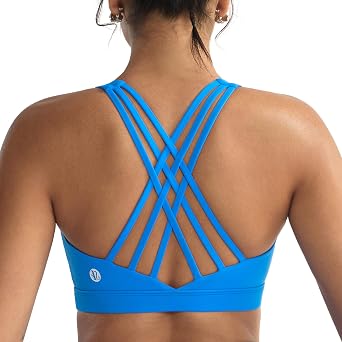 RUNNING GIRL Sports Bras for Women,High Impact Criss Cross Back Molded Cup Running Bra with Sewn in Pads