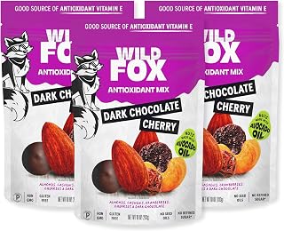 Wild Fox Trail Mix – Healthy Plant-Based Snack Made With Pure Avocado Oil And No Refined Sugar Or Seed Oils Ideal For Vegan Gluten-Free And Paleo Diets, Dark Chocolate Cherry Antioxidant Mix, 10 Ounce (Pack of 3)