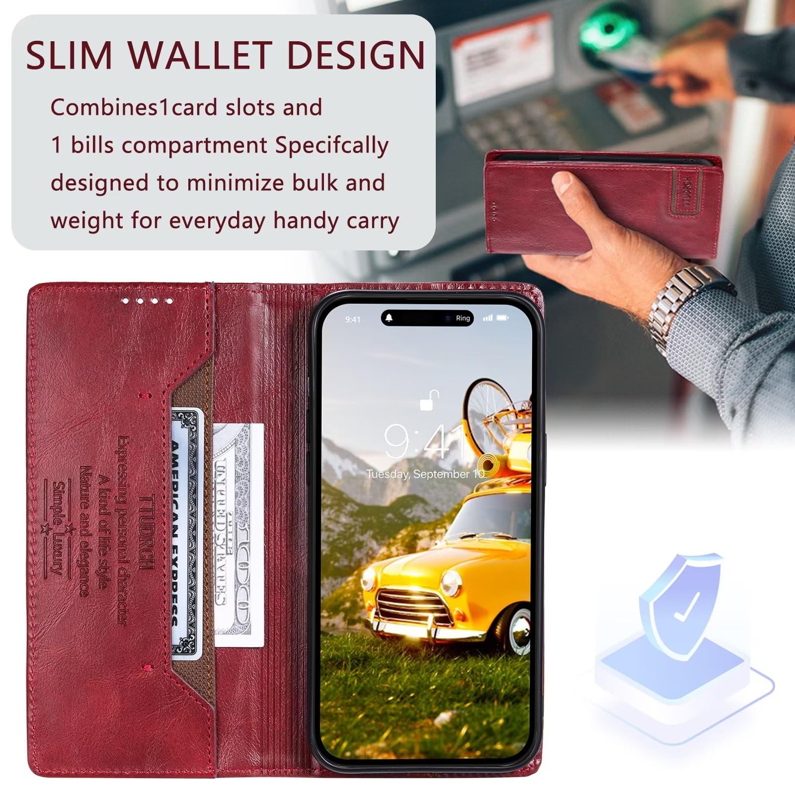 ZONNAVI Cover per Huawei P40 Lite, Flip Custodia Pelle PU con [Slot Cart] [Supporto Stand] [Magnetica], Cover a Libro Portafoglio per Huawei P40 Lite (Marrone