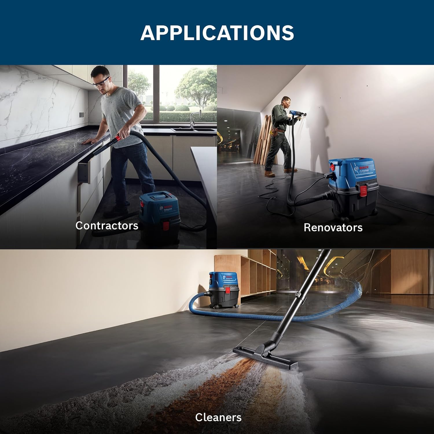 Bosch GAS 15 PS Heavy Duty Corded Electric Wet & Dry Vacuum Cleaner, 1,100W, 270 mbar, 10 Litre Tank , 6 kg + Nozzle & Accessories, 1 Year Warranty 6 81mtUbSPTqL. SL1500