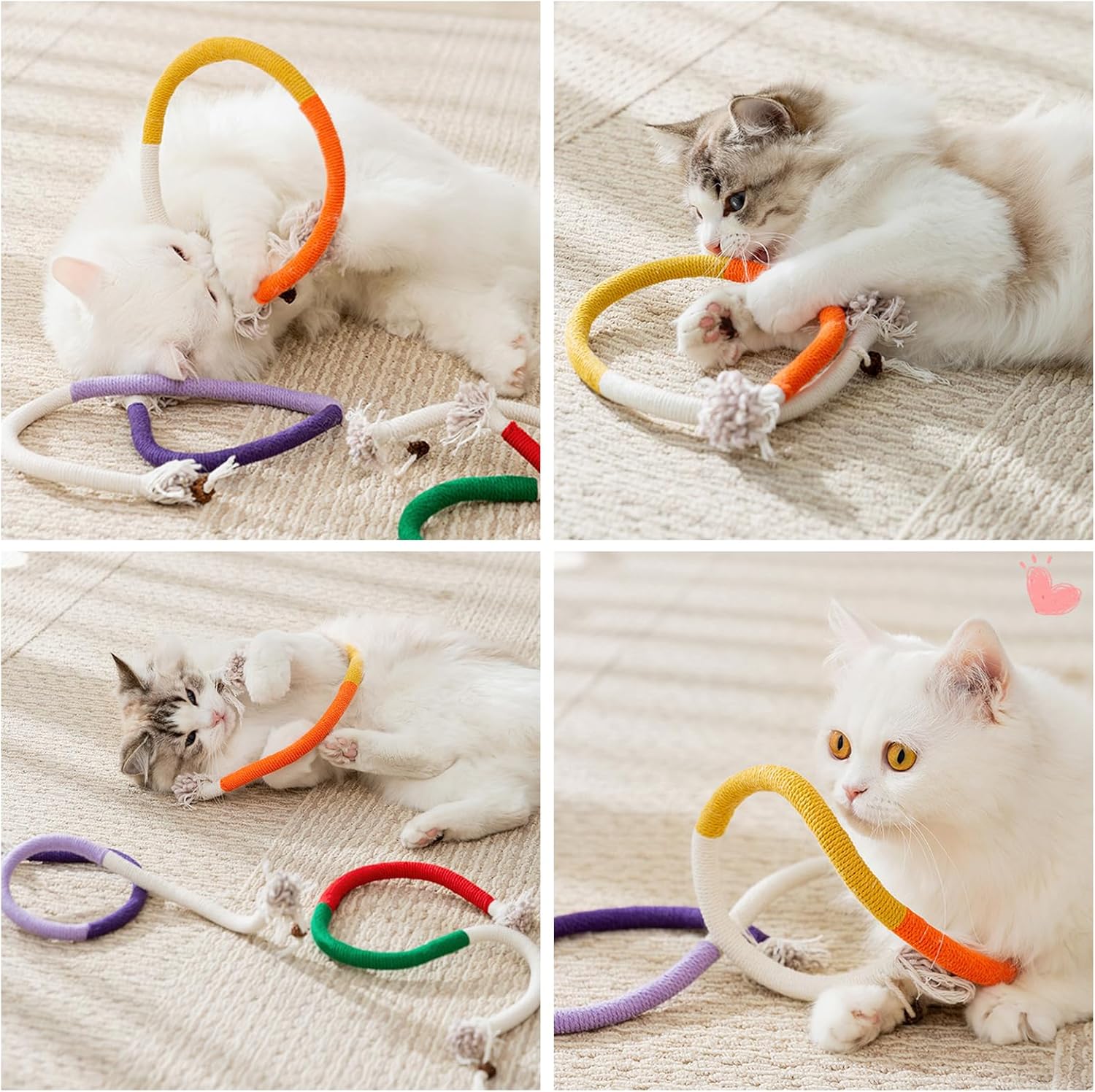 winbarry Cat Toys, Interactive Cat Toy for Indoor Cats, Kitten Teething Cats Chew Nip Toy Rope, Safe Teeth Cleaning Chew 3 81mtUhll fL. AC SL1500