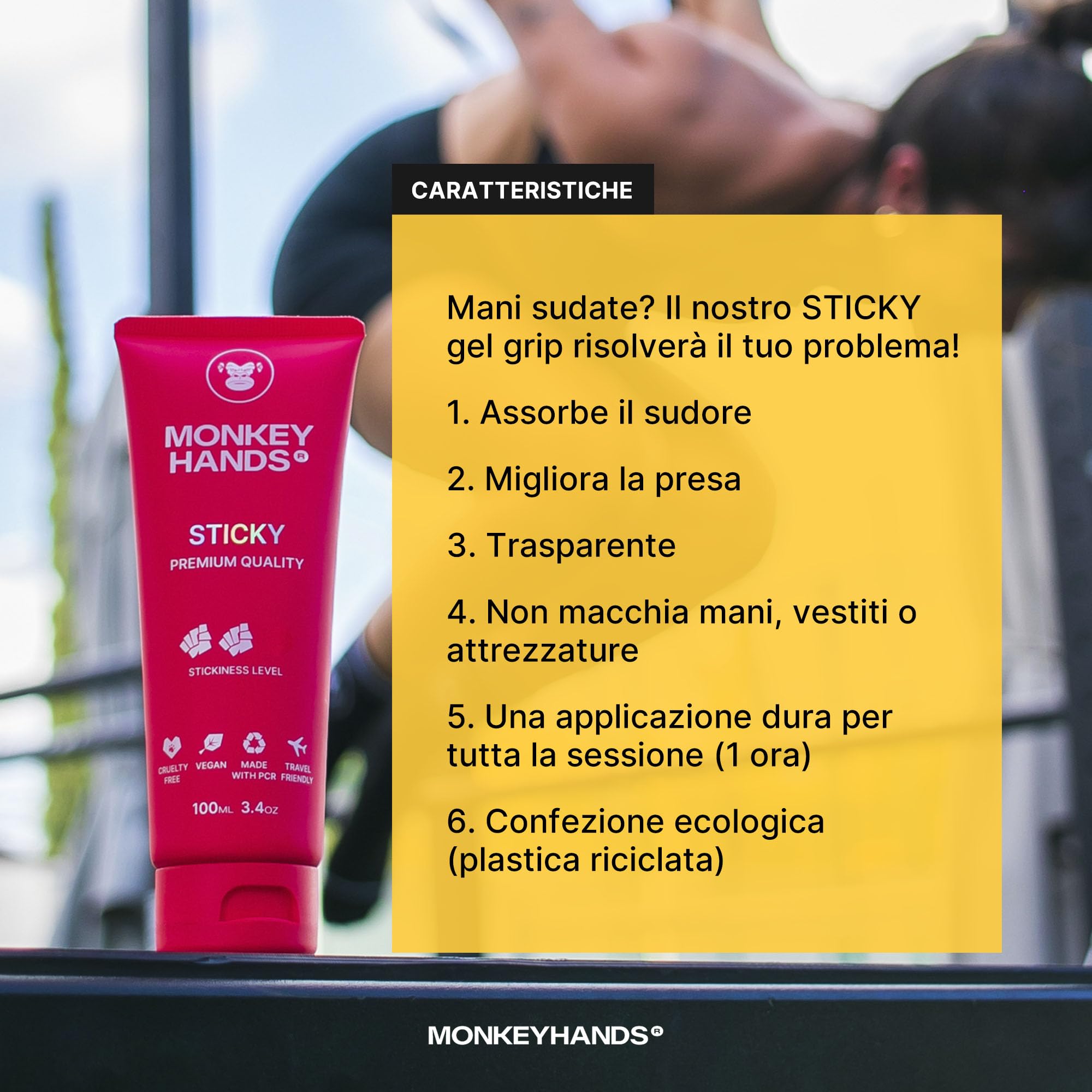 Sticky Grip – silna przyczepność – żel do sprzętu fitness, tańczącego pola, kalisteniki, pierścieni, parkour i gimnastyki, wegański, bez parabenów, bez żywicy, bez magnezytu, czerwony, 100 ml