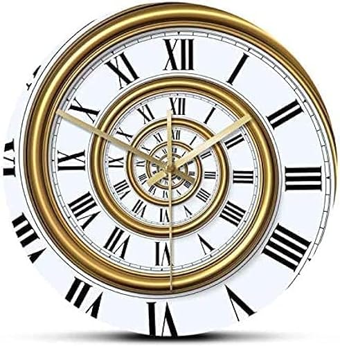 Miniatura 1 de Wall Clock Mute Reloj De Pared Moderno 30 cm De Acrílico Con Espiral Romana Efecto 3D Abstraccionismo Números Romanos Vintage Reloj Colgante De