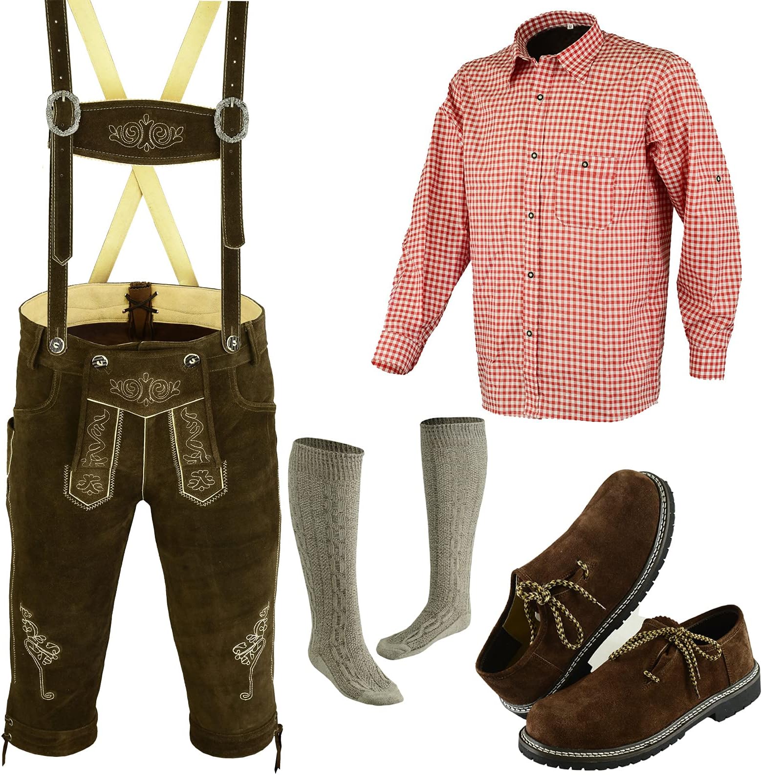 TRENDSGerman Bavarian Oktoberfest Trachten Lederhosen Complete Outfit