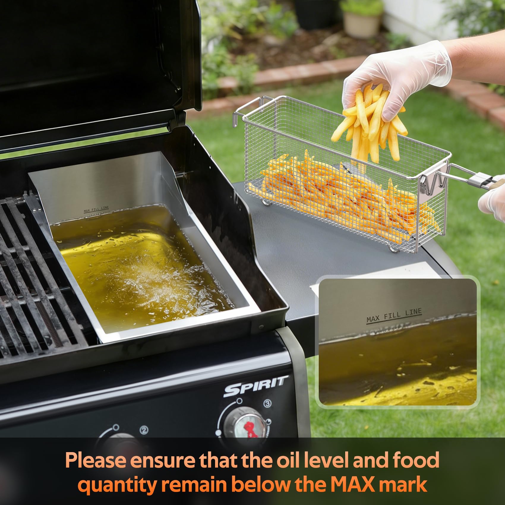 onlyfire Kit Friteuse pour Barbecues à Gaz Weber Spirit et Genesis