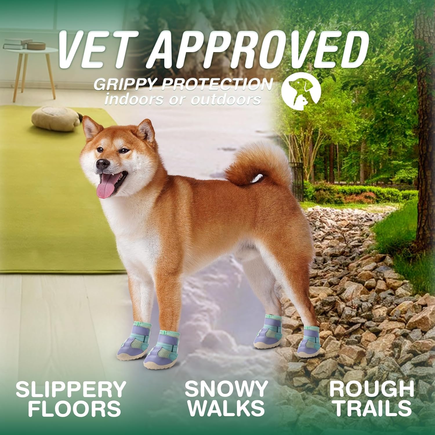 AOKOWN Chaussures pour chiens de taille moyenne et grande taille pour l'hiver, la neige, les trottoirs chauds, bottes pour chiens et protections de pattes - Bleu - Taille 4