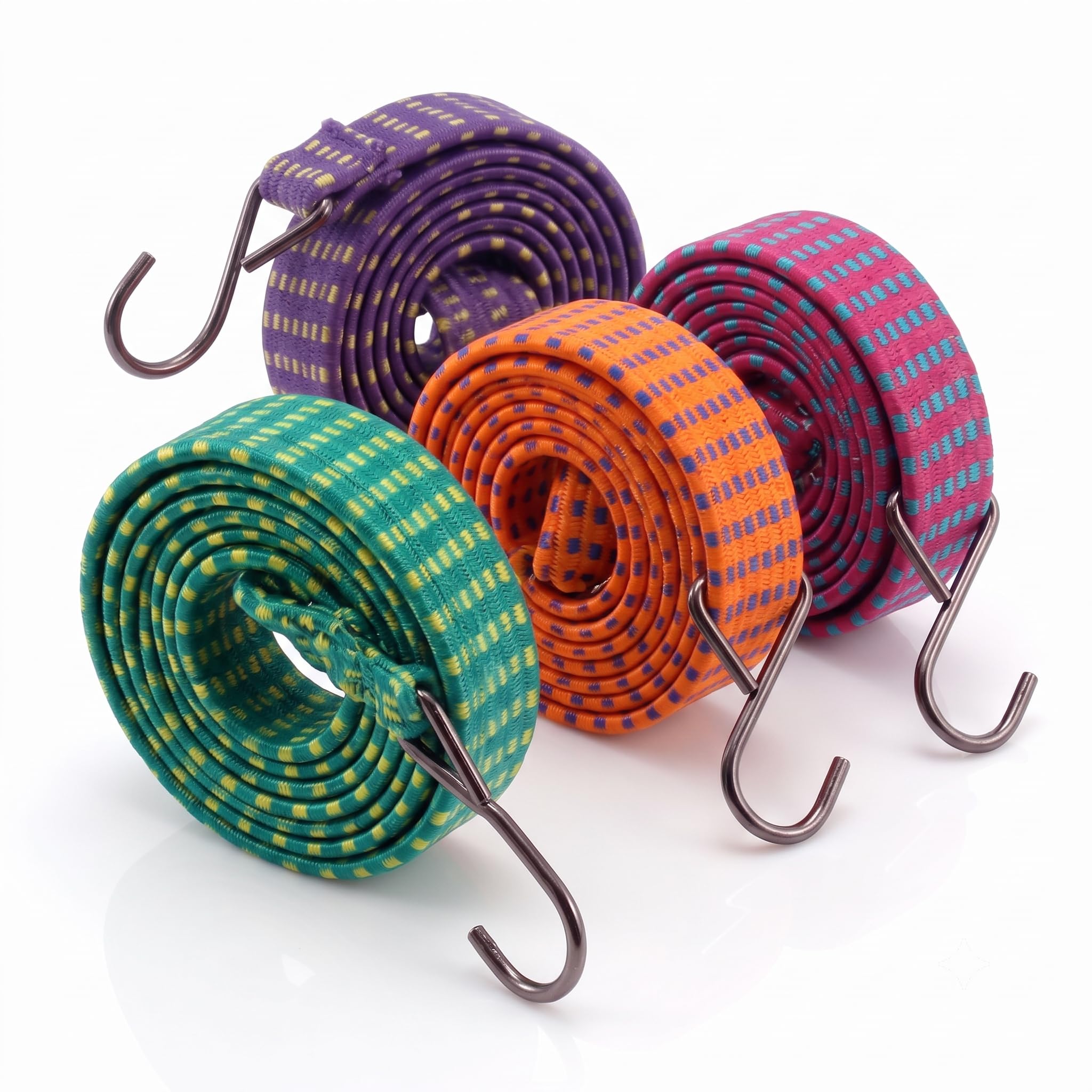 6 Feet Length (Pack of 3) High Strength Elastic Flat Bungee/Shock Cord Luggage Tying Rope with Hooks-image-13